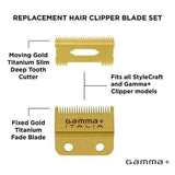 Gamma+ Fixed Gold Titanium FADE Replacement Blade Slim Tooth Cutter GP521G
