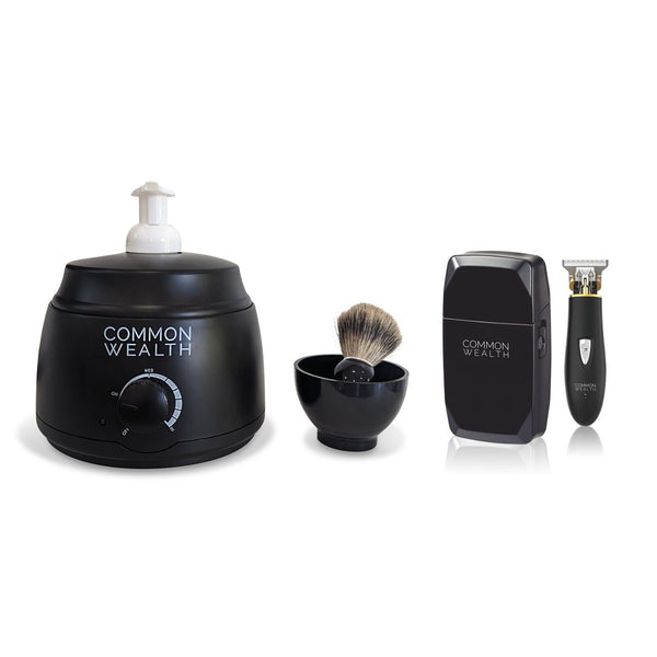 Common Wealth Barber Finishing Gift Set Lather Machine Shaver Hair Trimmer