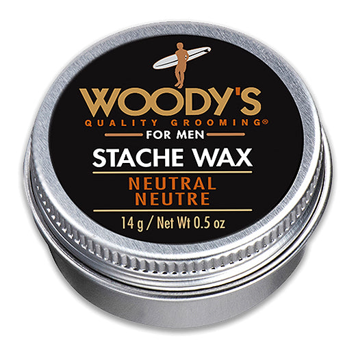 Woody's Stache Wax Neutral Neutre 14g Mustache Styling & Conditioning Wax