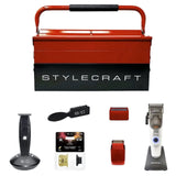 StyleCraft Blade Runna' Tool Box X-Ergo Clipper Hitter Trimmer Prodigy Shaver Red
