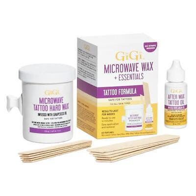 GiGi Microwave Tattoo Hard Wax Essentials Tattoo Safe Waxing Kit Face Body Hair