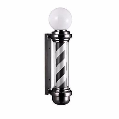 Common Wealth 32" Black & White Barber Pole With Light
